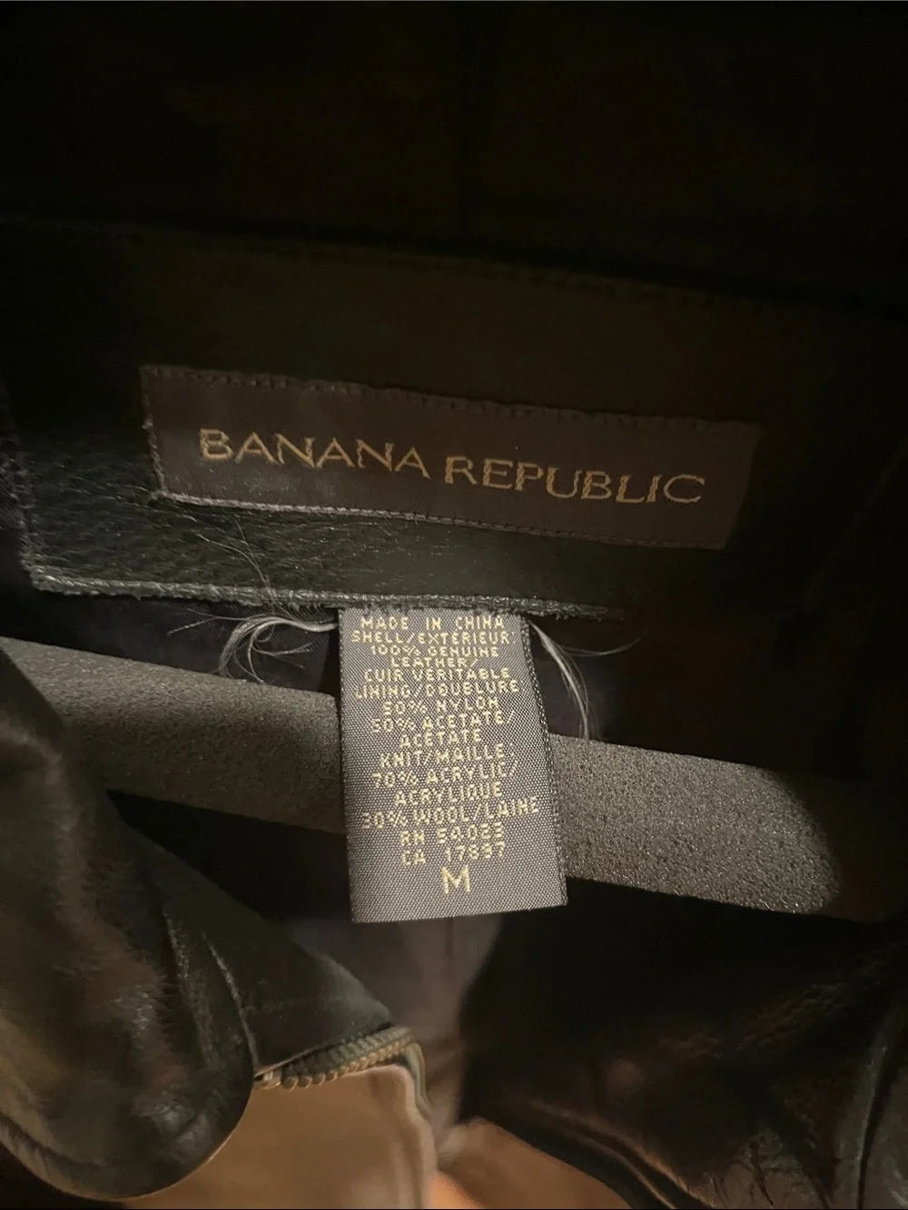 Banana Republic Black Leather Bomber Jacket